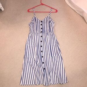 Blue and white summer dress